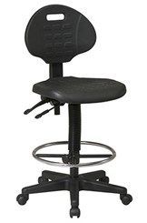 Tough Skin Urethane Ergo-Stool w/ 18" to 25-1/2" Seat Height