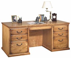 Traditional Genuine Oak Furniture Series - 68-1/4"W Executive Desk