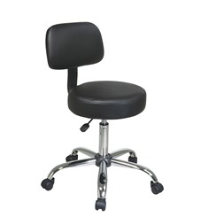 Vinyl Stool with Back and 21" to 26-1/2" Seat Height