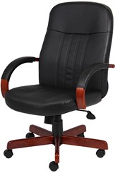 Wood Frame Leather Chair
