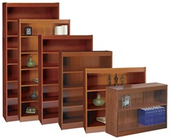 Wood Bookcases w/ Steel Reinforced 150 lb. Capacity Shelves