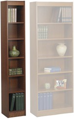 12", 24", & 30" Wide Wood Veneer Bookcases
