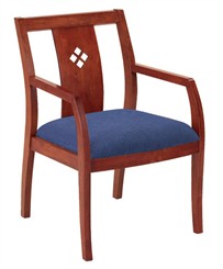 Medium Cherry Wood Guest Chair with Detailed Wood Backrest