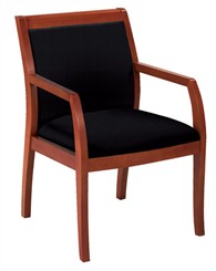 Medium Cherry Wood Guest Chair with Full Back Design