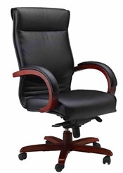 Wood Trim Corsica Leather Office Chair