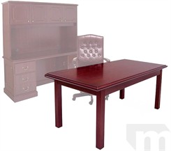 Traditional Dark Cherry Veneer Table Desk